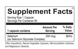Reacted Selenium ingredients