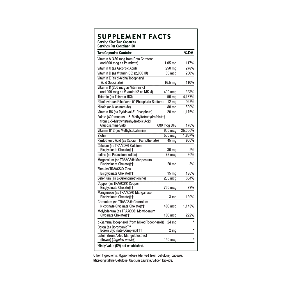 Basic Nutrients ingredients Basic Nutrients 2/day ingredients