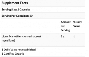 Lion's Mane ingredients