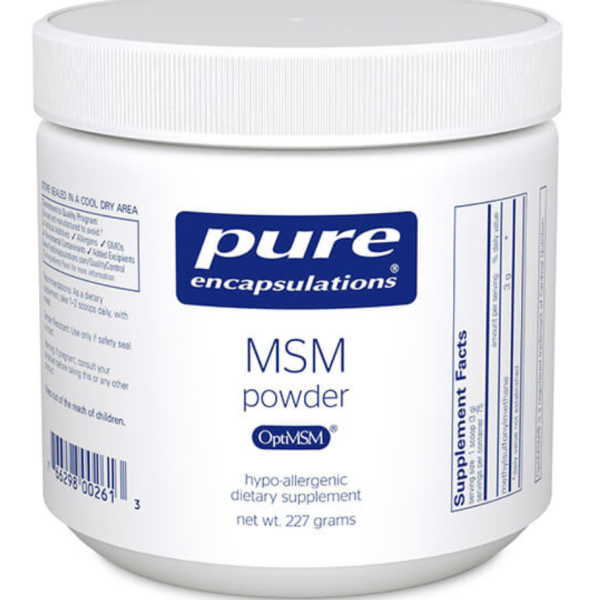 MSM powder label
