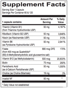 Methyl B Complex ingredients