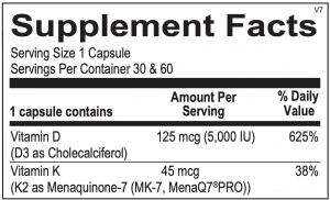 Vit K2 with D3 ingredients
