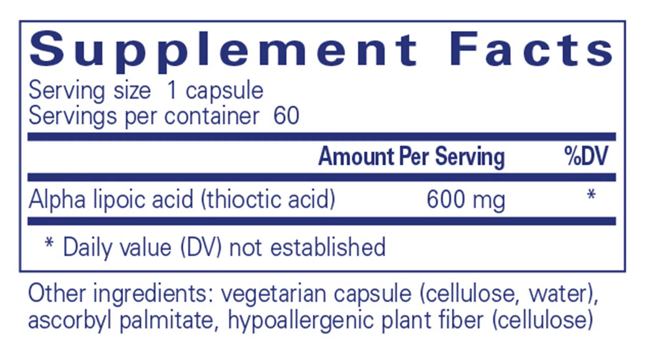 Alpha lipoic acid 600 mg ingredients